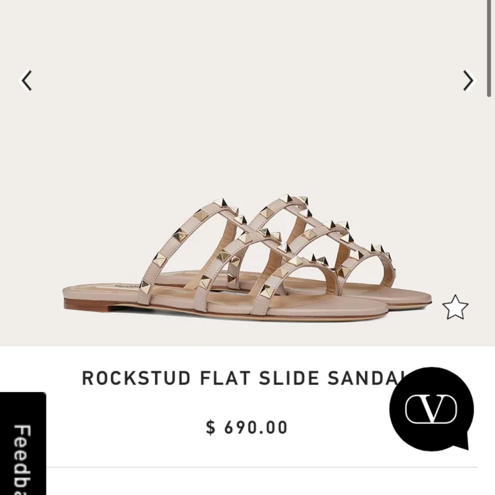 AUTHENTIC VALENTINO ROCKSTUD FLAT SLIDE SANDAL 7